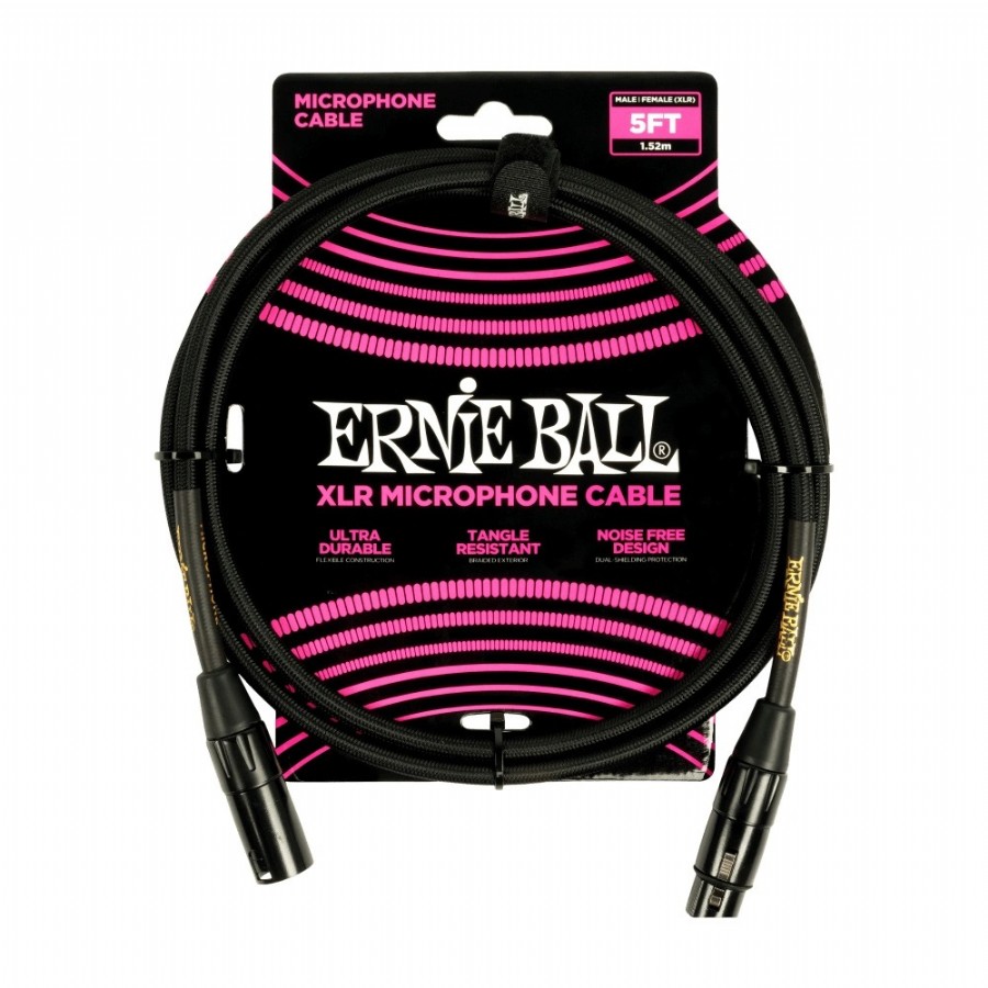 Ernie Ball P06390 Braided XLR Microphone Cable Male/Female 5ft Mikrofon Kablosu (1,5 metre)