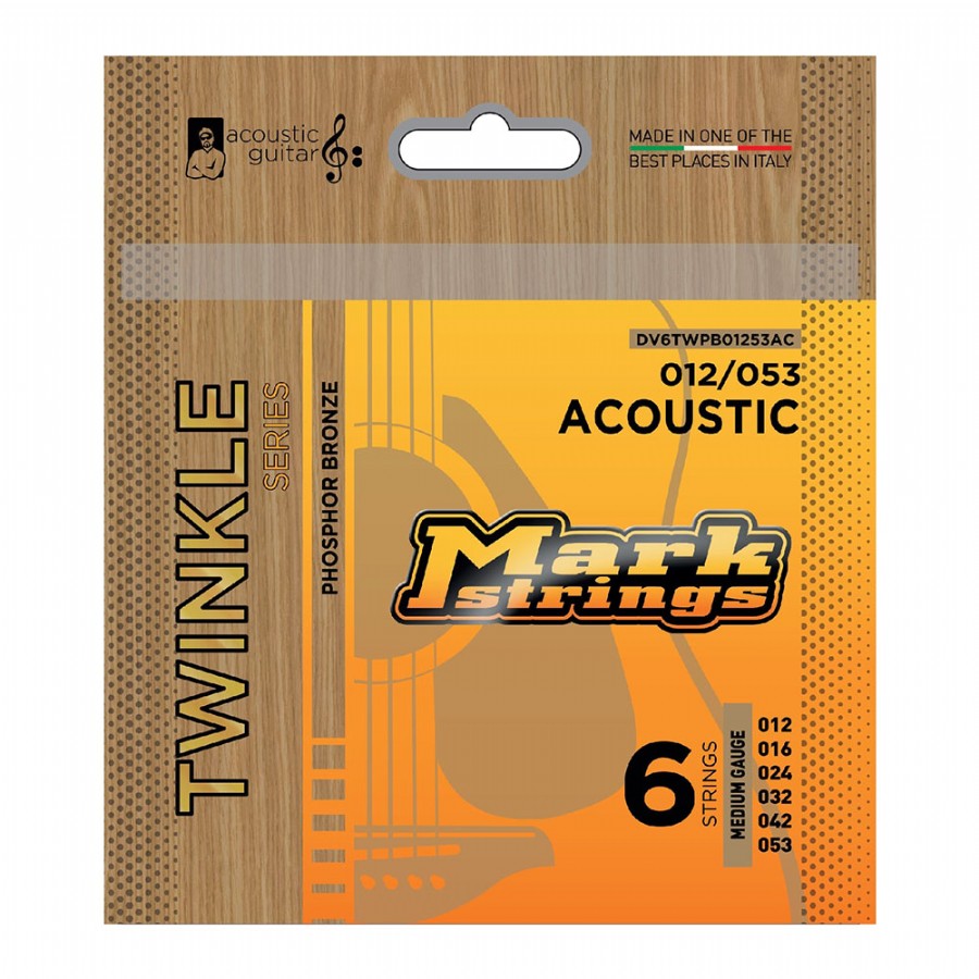 Mark Strings Twinkle Series DV6TWPB01253AC Takım Tel Akustik Gitar Teli 012-053