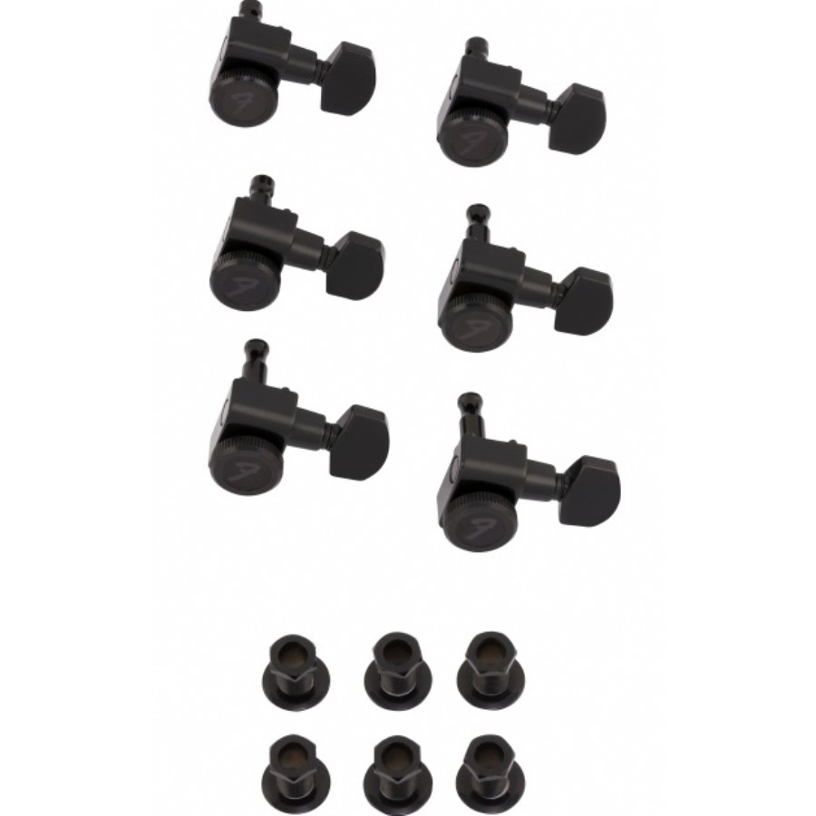 Fender Locking Stratocaster®/Telecaster® Tuning Machine Sets Black Akort Burgusu