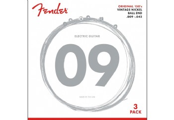Fender Original 150's Pure Nickel Guitar Strings - 3 Pack Takım Tel - Elektro Gitar Teli 009-042 (3 Set)