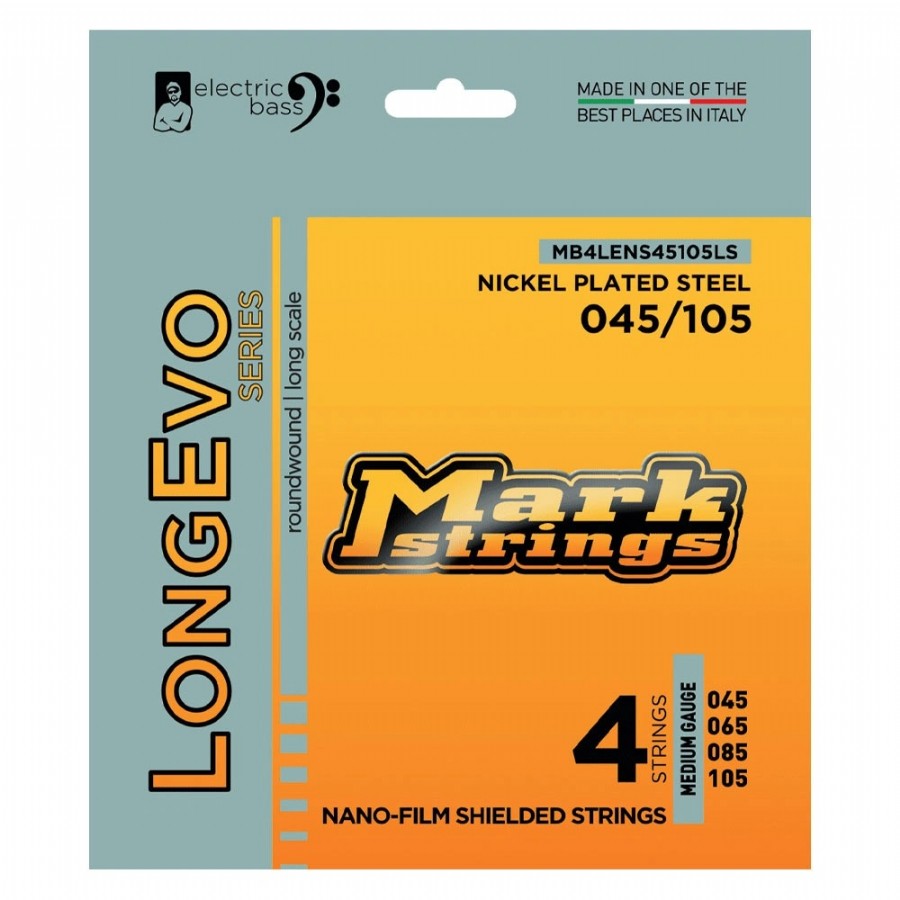 Mark Strings Longevo Nickel Plated Steel Nano-Film Shielded 45-105 Takım Tel Bas Gitar Teli