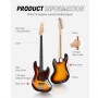 Donner DJB-510D JB-Style Sunburst Bas Gitar