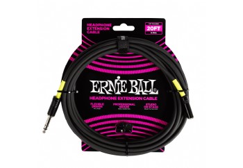 Ernie Ball Headphone Extension Cable 1/4 to 3.5mm 20ft - Black - Kulaklık Uzatma Kablosu (6 metre)