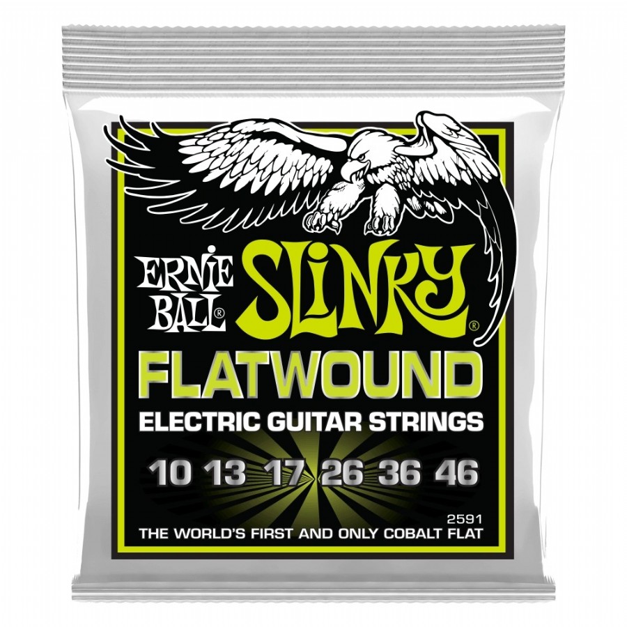 Ernie Ball P02591 Regular Slinky Cobalt Flatwound Electric Guitar Strings Takım Tel Elektro Gitar Teli 010-46