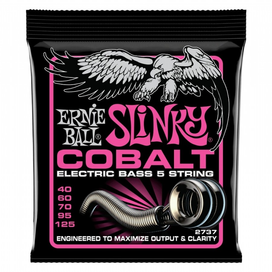 Ernie Ball P02737 Super Slinky Cobalt Electric Bass Guitar Strings Takım Tel 5 Telli Bas Gitar Teli 40-125