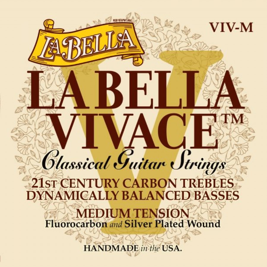 La Bella Vivace Karbon Naylon Medium Tension Takım Tel Klasik Gitar Teli