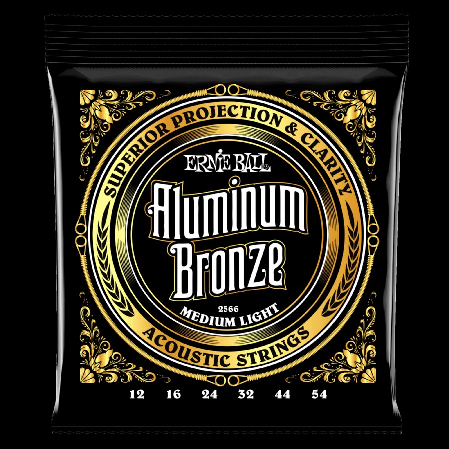 Ernie Ball P02566 Medium Light Aluminum Bronze Takım Tel Akustik Gitar Teli 012-54