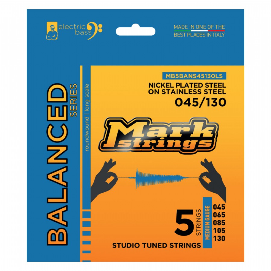 Mark Strings Balanced Studio Tuned NPS on Stainless Steel 45-130 Takım Tel 5 Telli Bas Gitar Teli