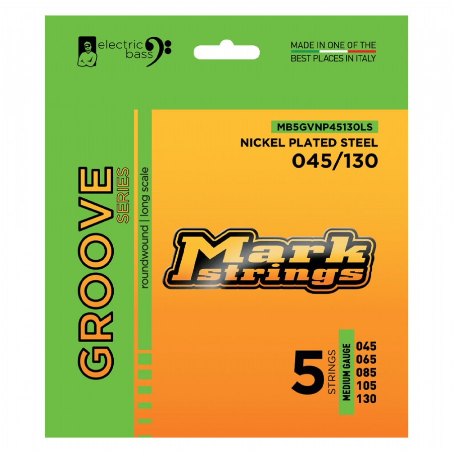 Mark Strings Groove Nickel Plated Steel 45-130 Takım Tel 5 Telli Bas Gitar Teli