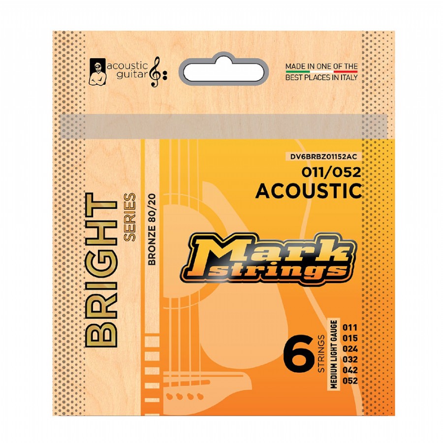 Mark Strings BRIGHT Series Acoustic guitar strings Bronze 80/20 Takım Tel Akustik Gitar Teli 011-052