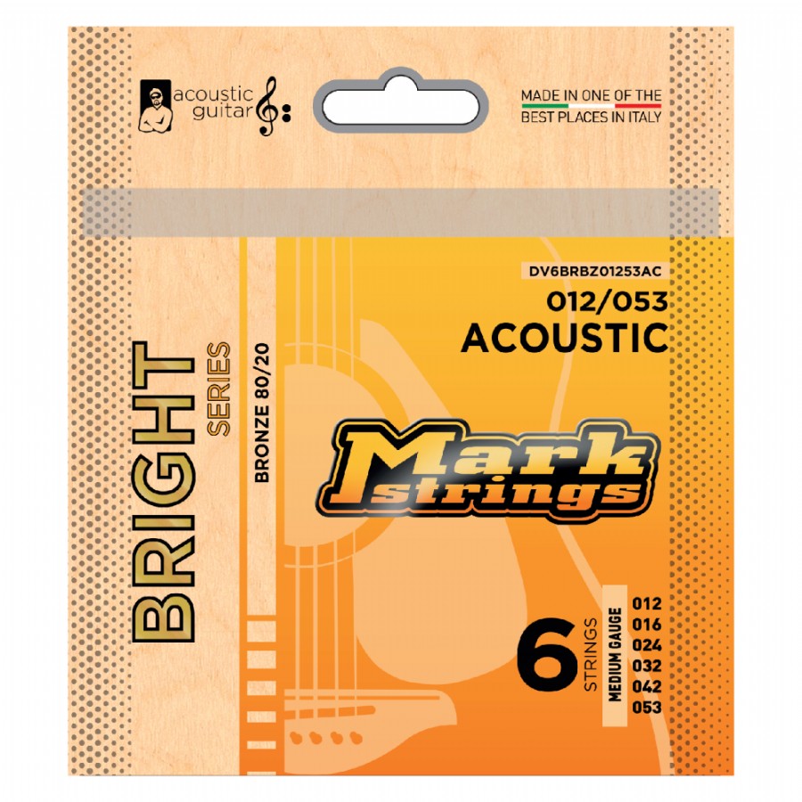 Mark Strings Bright Series Acoustic guitar strings Bronze 80/20 Takım Tel Akustik Gitar Teli 012-053