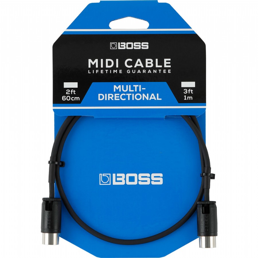 Boss BMIDI-PB2 Ucunun Açısı Ayarlanabilen 60cm MIDI Kablosu