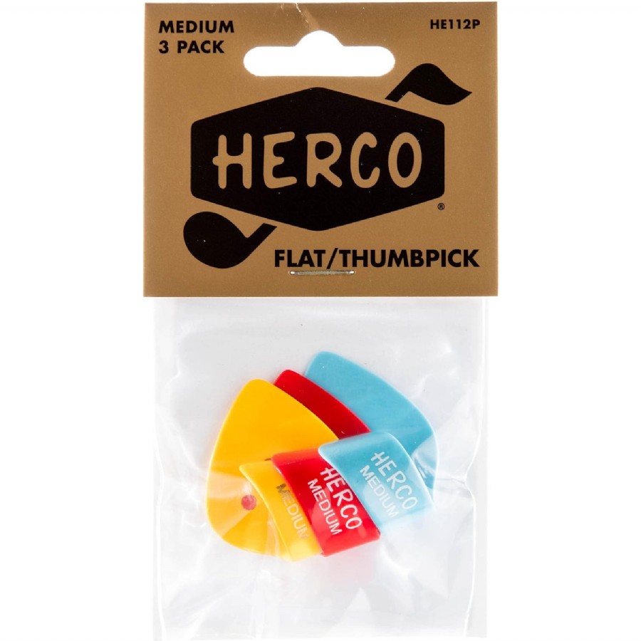 Jim Dunlop HE112P Flat Thumbpicks, Medium, 3/Player's Pack Parmak Penası - 3lü Set