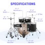 Donner DDS-520 Full Size Acoustic Drum Kit 5-Piece Kırmızı Akustik Davul
