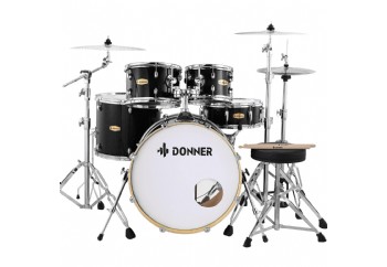 Donner DDS-520 Full Size Acoustic Drum Kit 5-Piece Siyah - Akustik Davul
