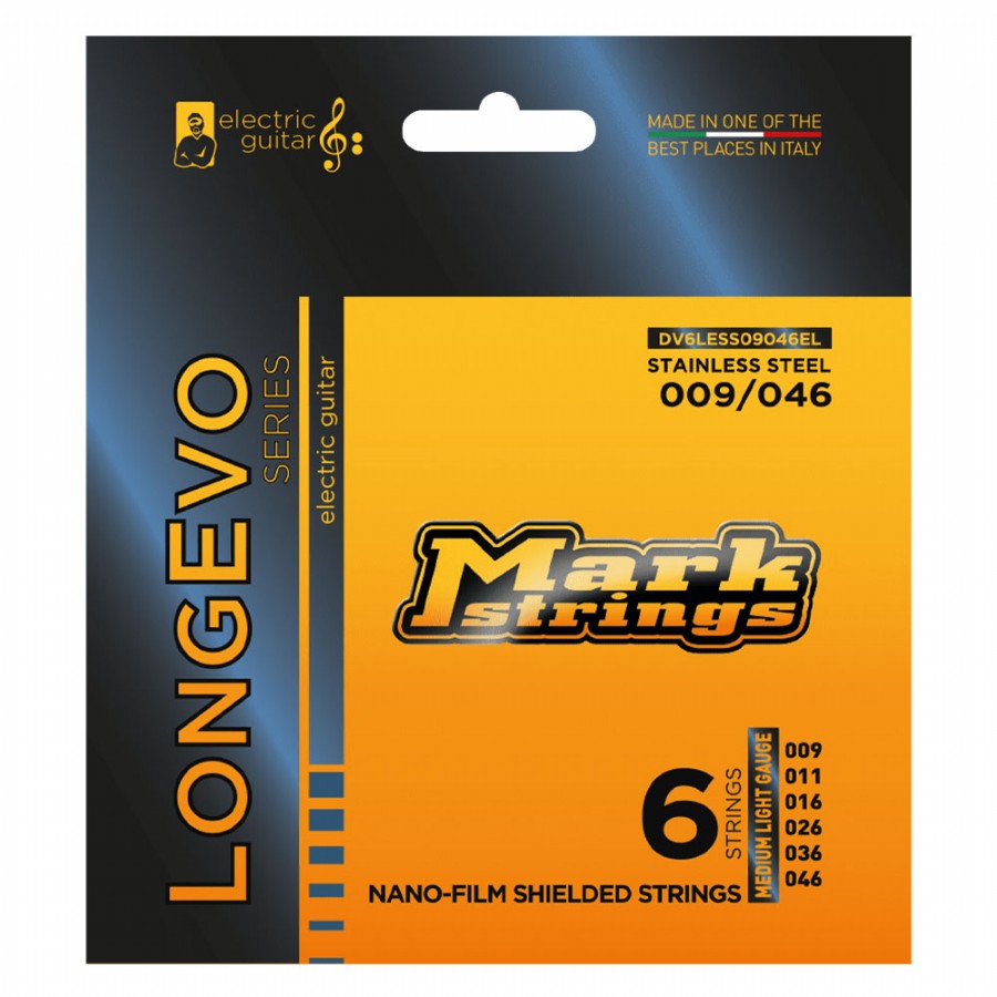 Mark Strings Longevo Stainless Steel Nanofilm Shielded 09-46 Takım Tel Elektro Gitar Teli 09-046