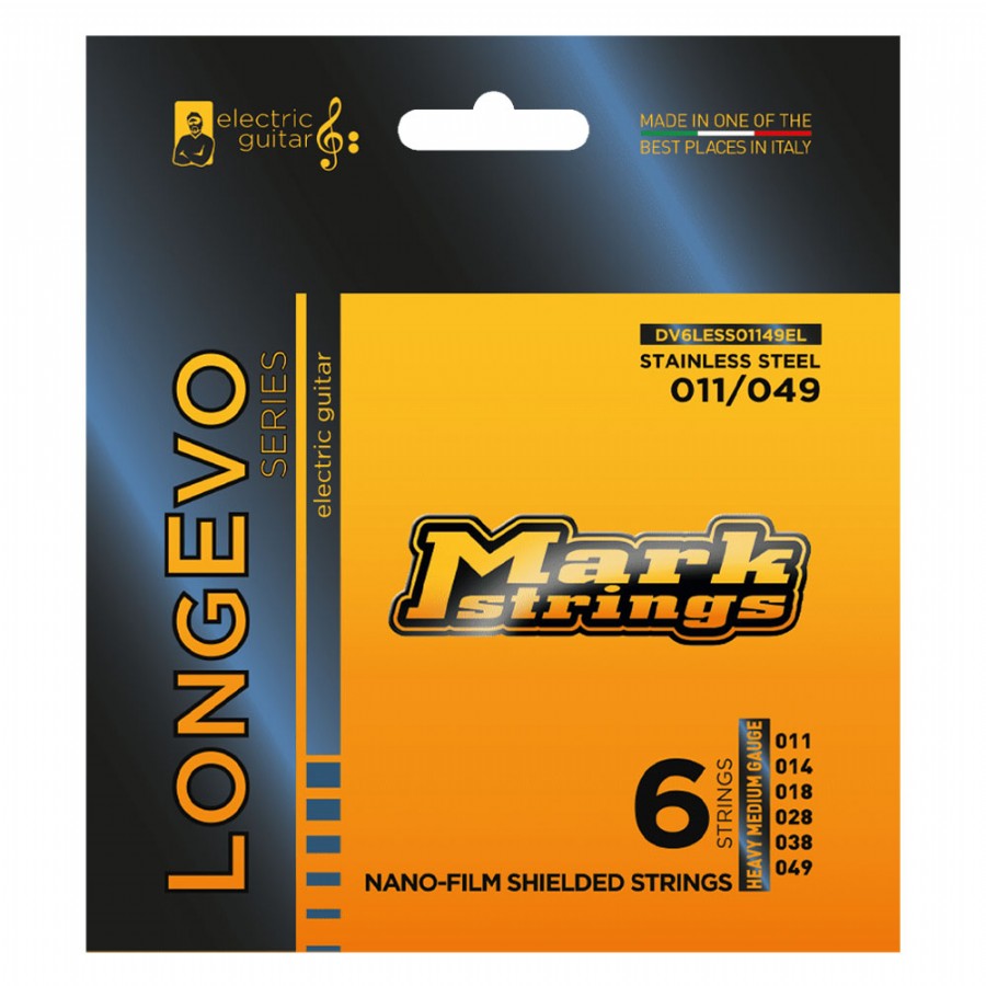 Mark Strings Longevo Stainless Steel Nanofilm Shielded 11-49 Takım Tel Elektro Gitar Teli 011- 049