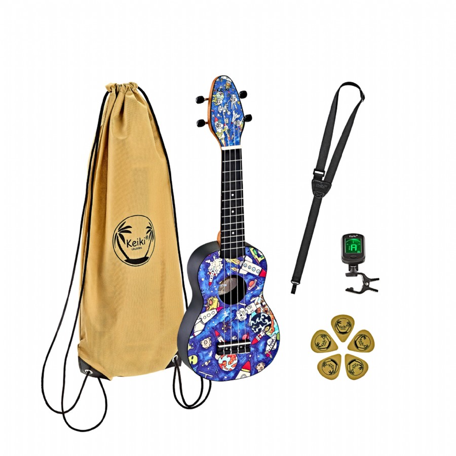 Ortega K2-SP Keiki Sopranino Ukulele Set - Spaceman Soprano Ukulele