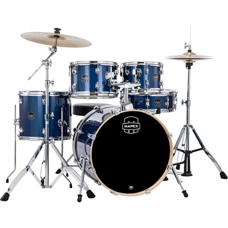 Mapex VE5044FTC Venus 5-piece Fusion Complete Drum Set Blue Sky Sparkle Akustik Davul