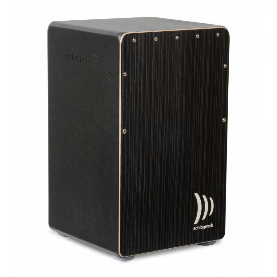 Schlagwerk CP91 Cajon Rudiments Hard Coal Stripes Large Black Kajon