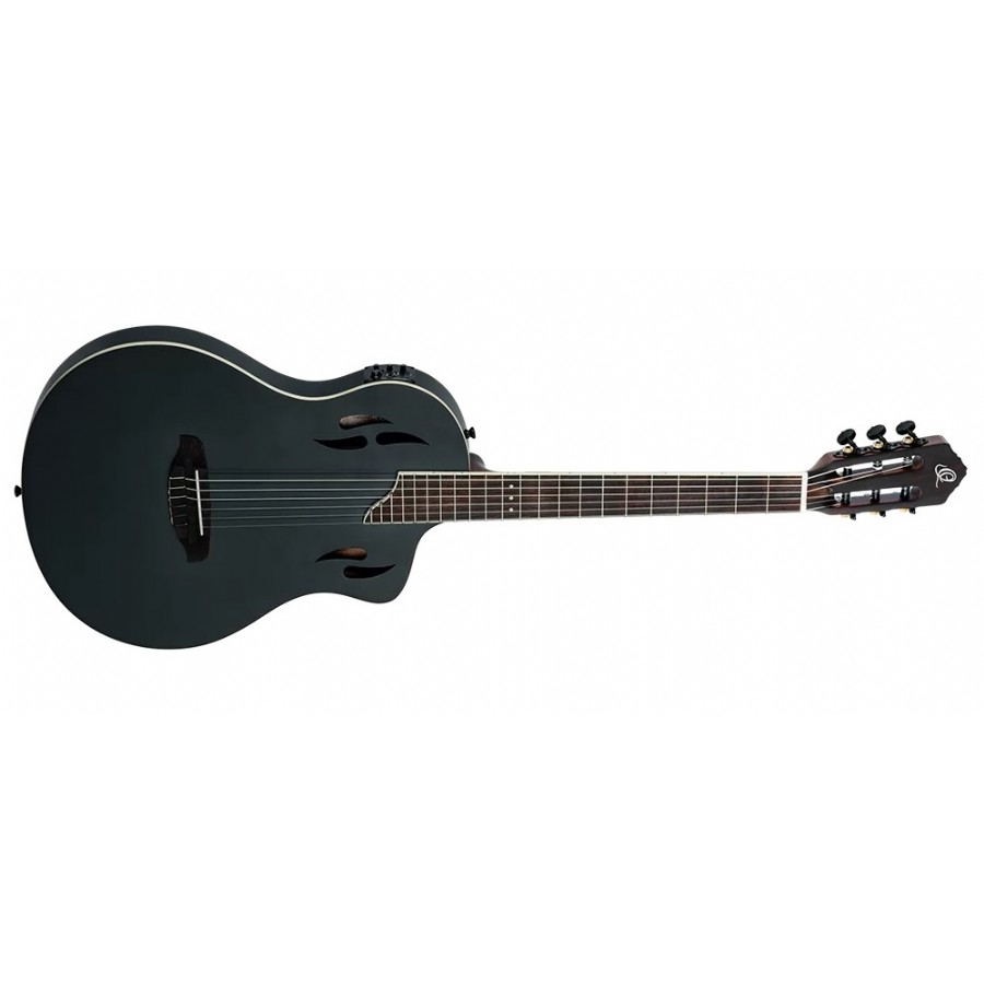 Ortega TourPlayer RTPSTD Satin Black İnce Kasa Elektro Klasik Gitar