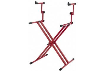 Gator GFW-KEY-5100X 2 Tier X Style Keyboard Stand Red - Çift Katlı Klavye Standı