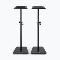 On Stage SMS7500B Wood Studio Monitor Stands (Black, Pair) Black