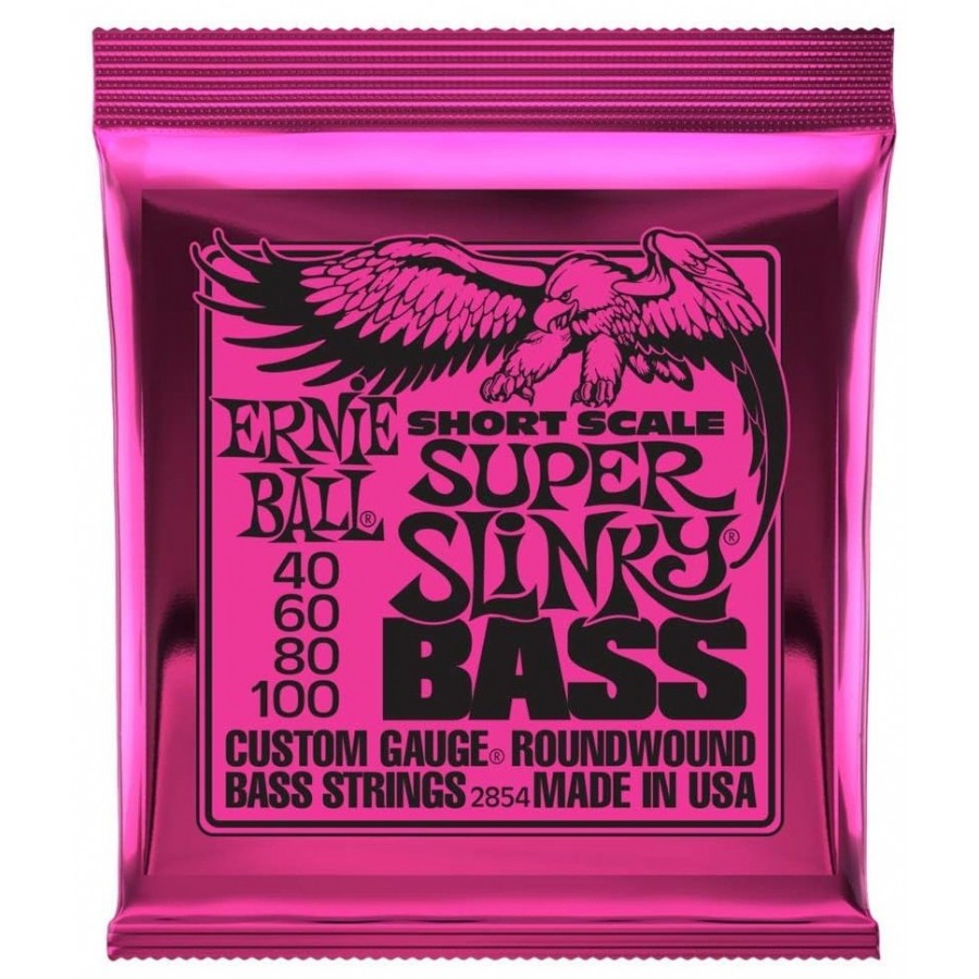 Ernie Ball P02854 Super Slinky Short Scale Nickel Wound Bass Strings Takım Tel Bas Gitar Teli 40-100