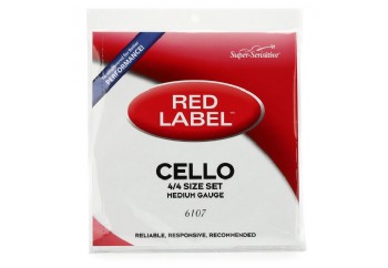 Super Sensitive Red Label Set 4/4 Medium Tension Takım Tel Çello Teli - Çello Teli