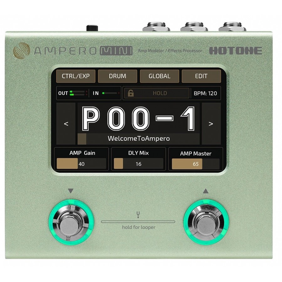 Hotone MP-50 MC Ampero Mini Vanilla Amp Modeler Effects Processor 9V Adaptör Dahil
