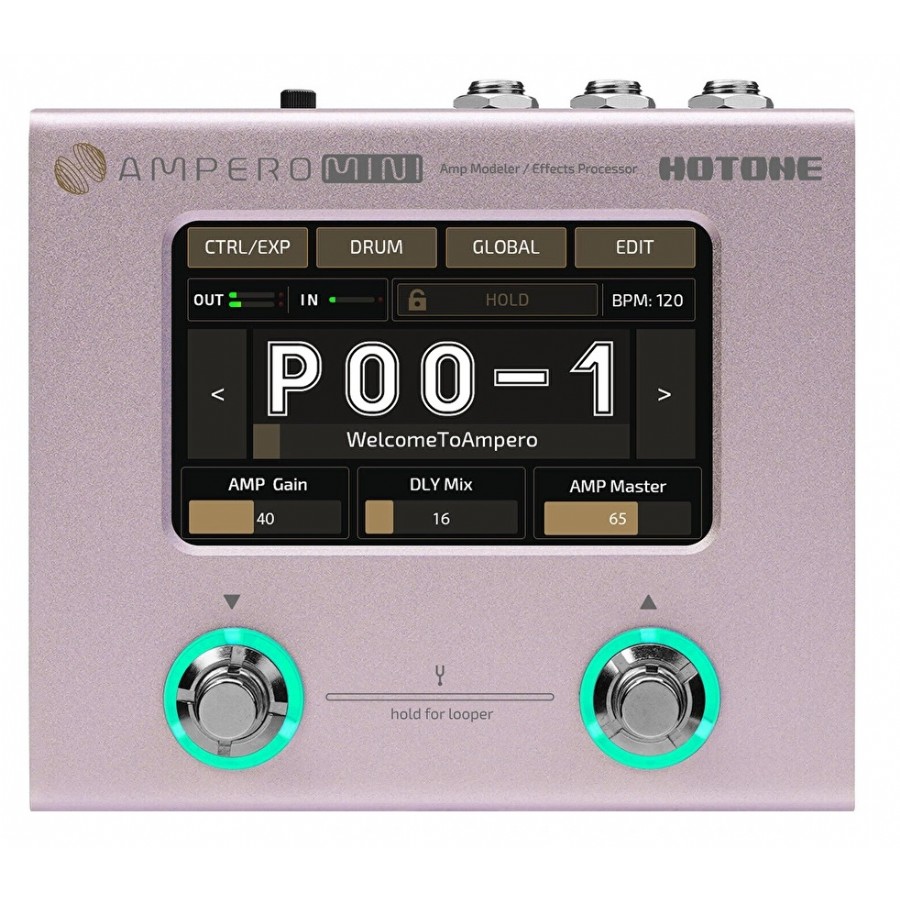 Hotone MP-50 PT Ampero Mini Vanilla Amp Modeler Effects Processor 9V Adaptör Dahil