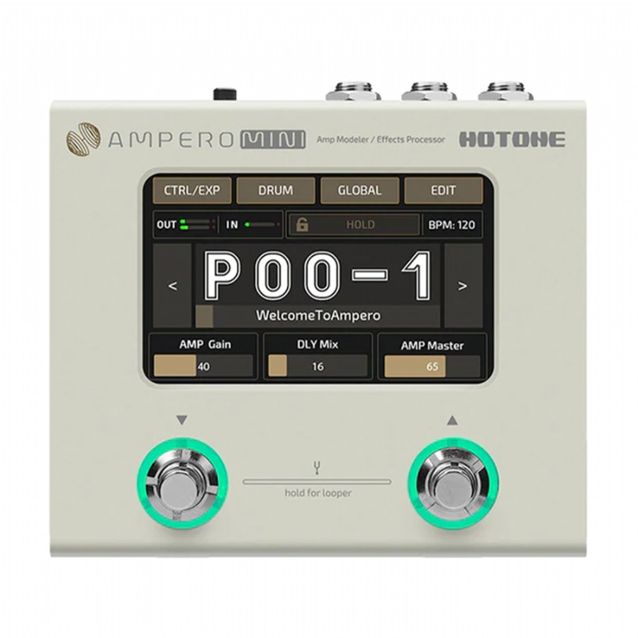 Hotone MP-50 VN Ampero Mini Vanilla Amp Modeler Effects Processor 9V Adaptör Dahil