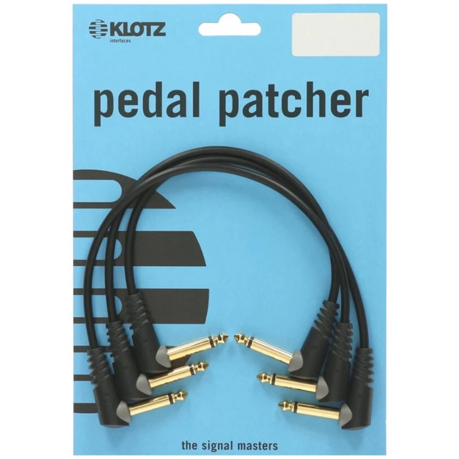 Klotz PP-AJJ0015 3lü Açılı Altın Uçlu 15cm Pedal Patch Kablosu