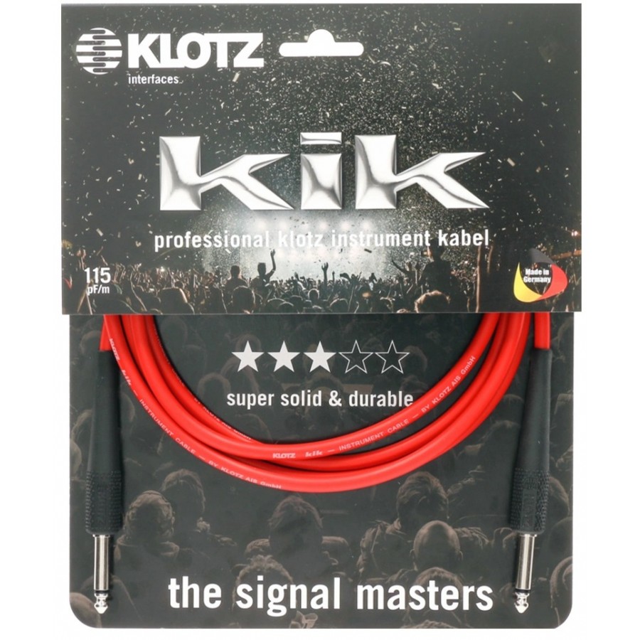 Klotz KIK 3.0PP Kırmızı Enstrüman Kablosu - 3 metre