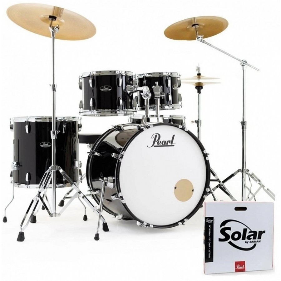 Pearl RS505BC C31 - Siyah Roadshow Aksamlı ve Zilli Akustik Davul Seti