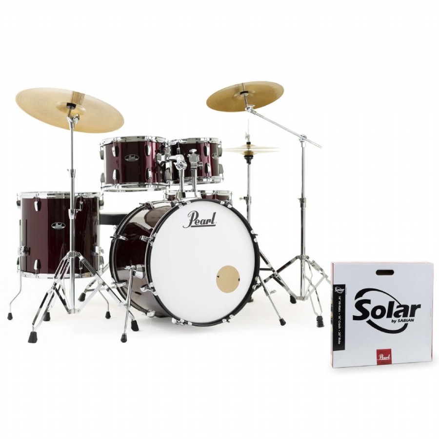 Pearl RS505BC C91 - Bordo Roadshow Aksamlı ve Zilli Akustik Davul Seti