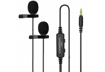 Ckmova LCM2D Dual Head Lavalier Microphone with 3.5mm TRRS - 2'li Condenser Yaka Mikrofonu