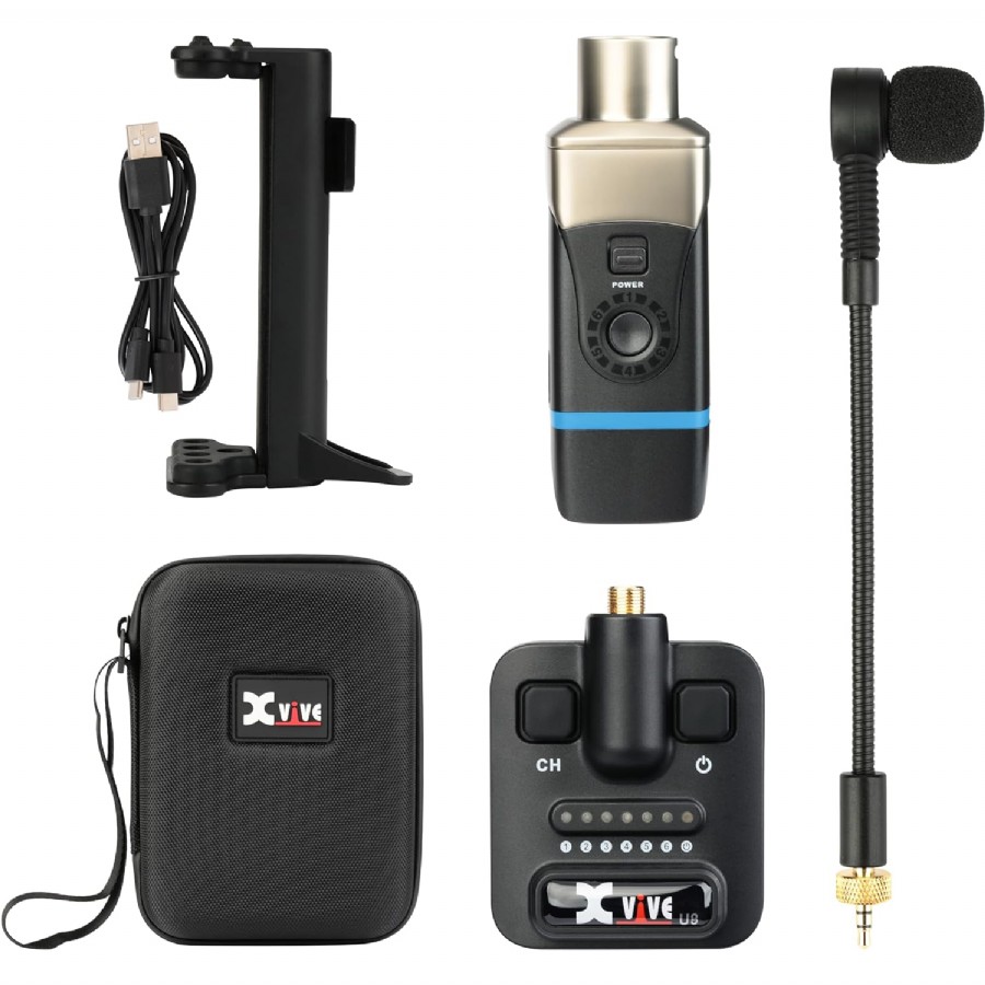 Xvive U8 Acoustic Guitar Wireless System Black Wireless Gitar Sistemi