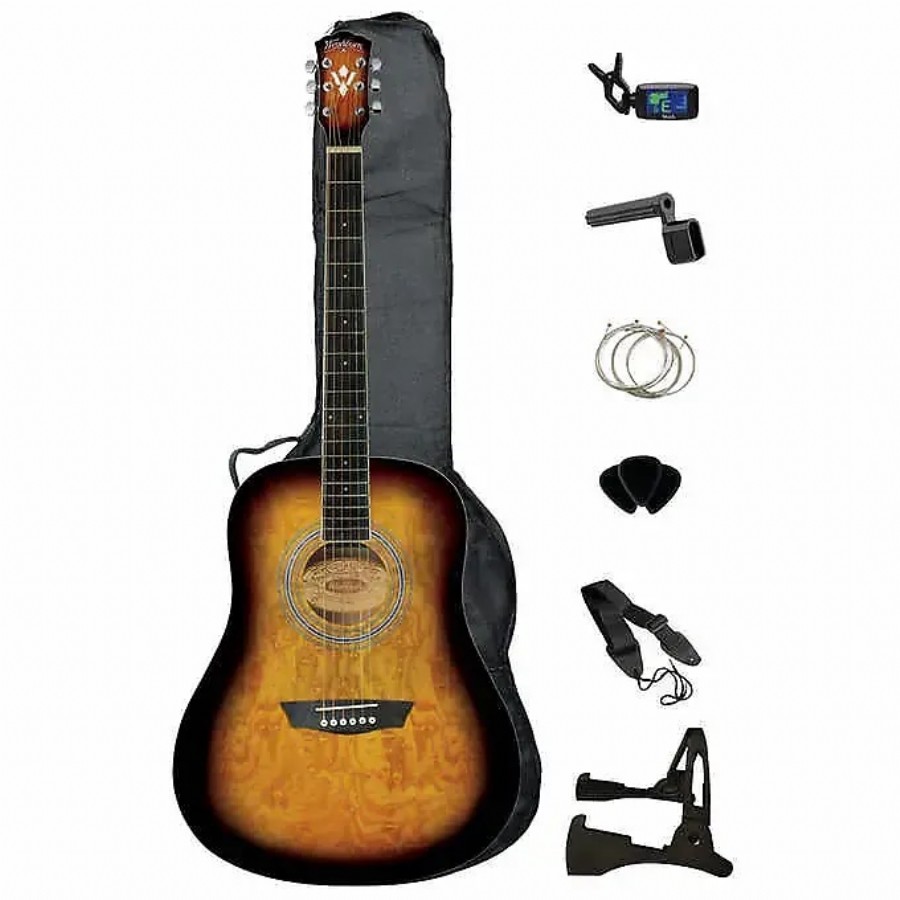 Washburn Premium Acoustic Guitar Pack - WSHAGPAKQTTB Akustik Gitar Paketi