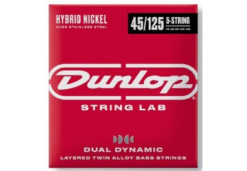 Jim Dunlop DBHYN45125 Dual Dynamic Layered Twin Alloy Hybrid Wound Nickel Bass Strings Takım Tel - Bas Gitar Teli 45-125