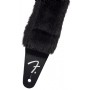 Fender Poodle Plush Strap Black Gitar Askısı