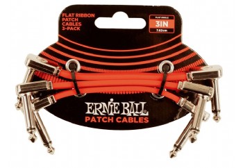 Ernie Ball 3 Flat Ribbon P06401 - 7.5cm 3'lü Paket Kırmızı Pedal Ara Kablosu
