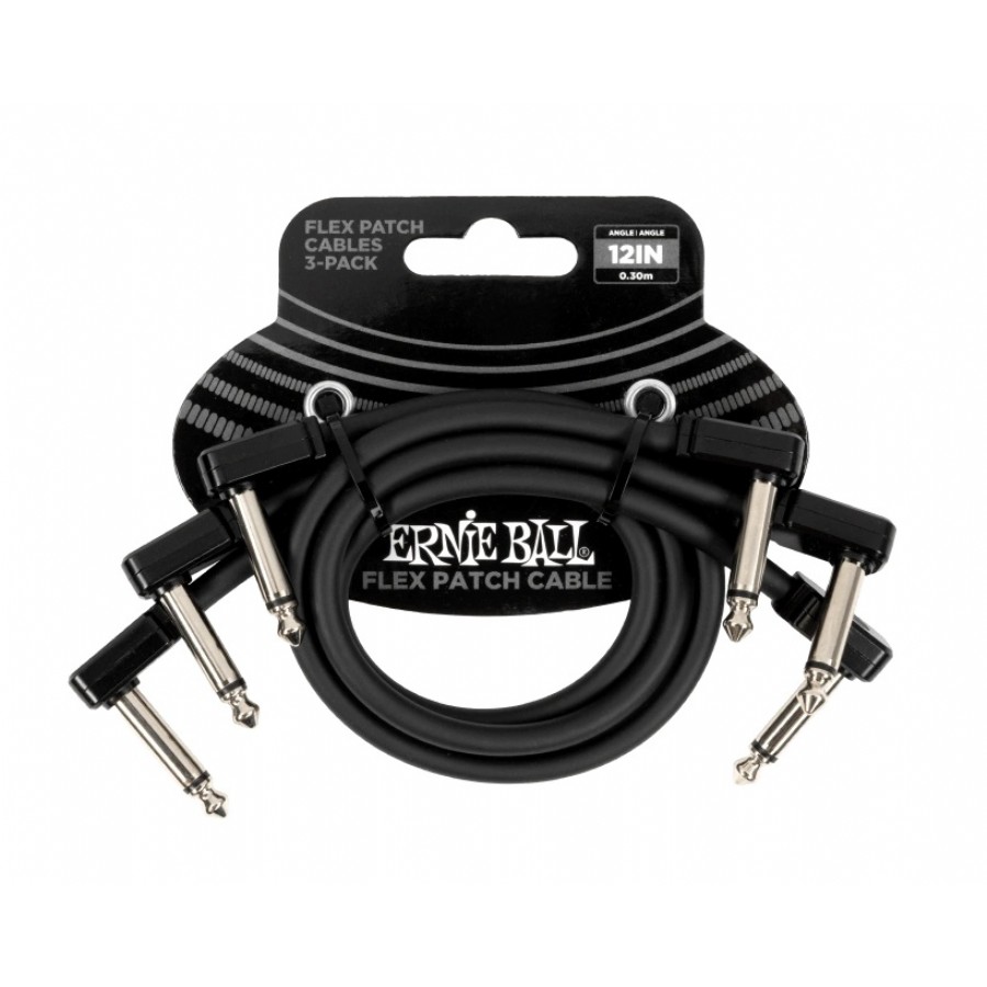 Ernie Ball P06445 Flex Patch Cables 3' lü Enstrüman Kablosu (30cm)
