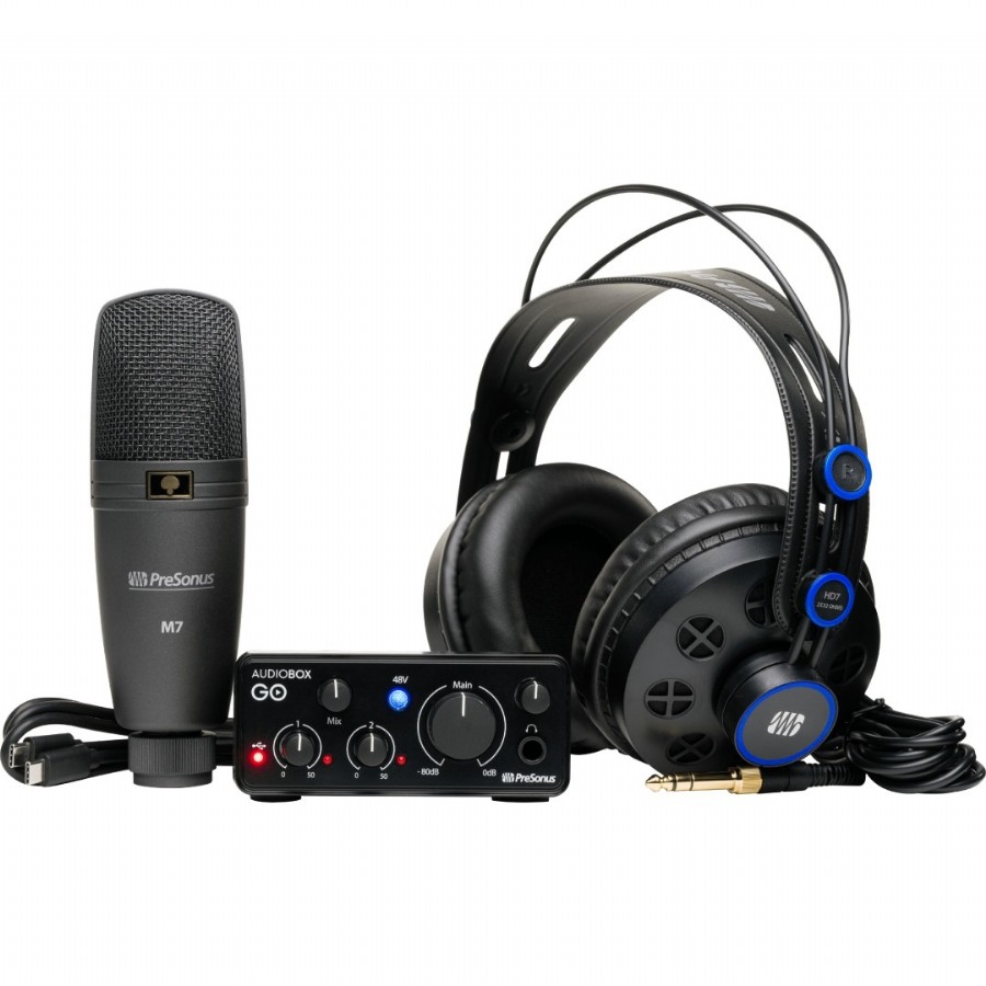 Presonus AudioBox GO Creator Bundle Ses Kartı, Kulaklık ve Mikrofon İçeren Yeni Nesil Başlangıç Paketi.