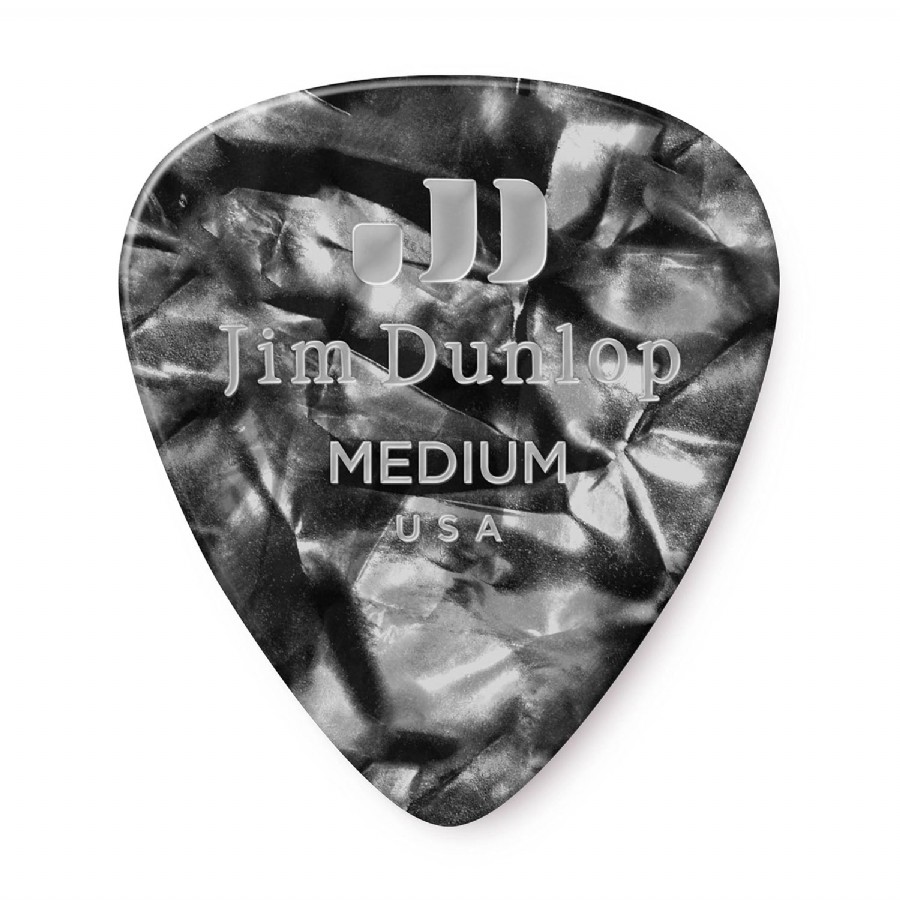 Jim Dunlop Celluloid Series Picks Black Pearloid - Medium Pena