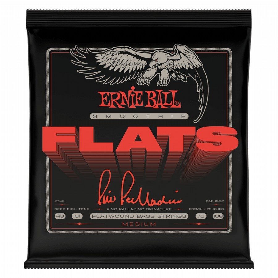 Ernie Ball Medium Pino Palladino Smoothie Flats Takım Tel 043-108 Bas Gitar Teli