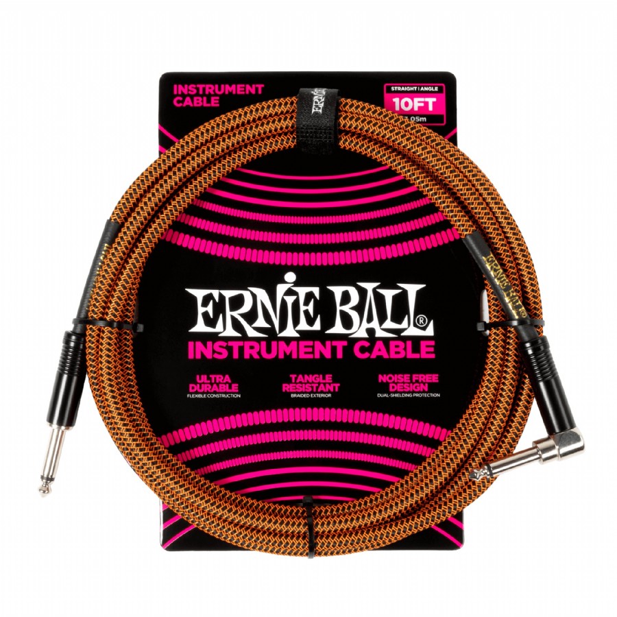 Ernie Ball P06470 Braided Instrument Cable Pumpkin Pie Enstrüman Kablosu (3 metre)