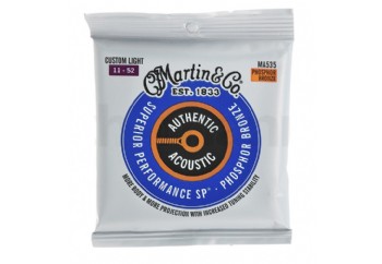 Martin Co. MA535 Authentic Acoustic SP Guitar Strings Phosphor Bronze Takım Tel - Akustik Gitar teli 011-052