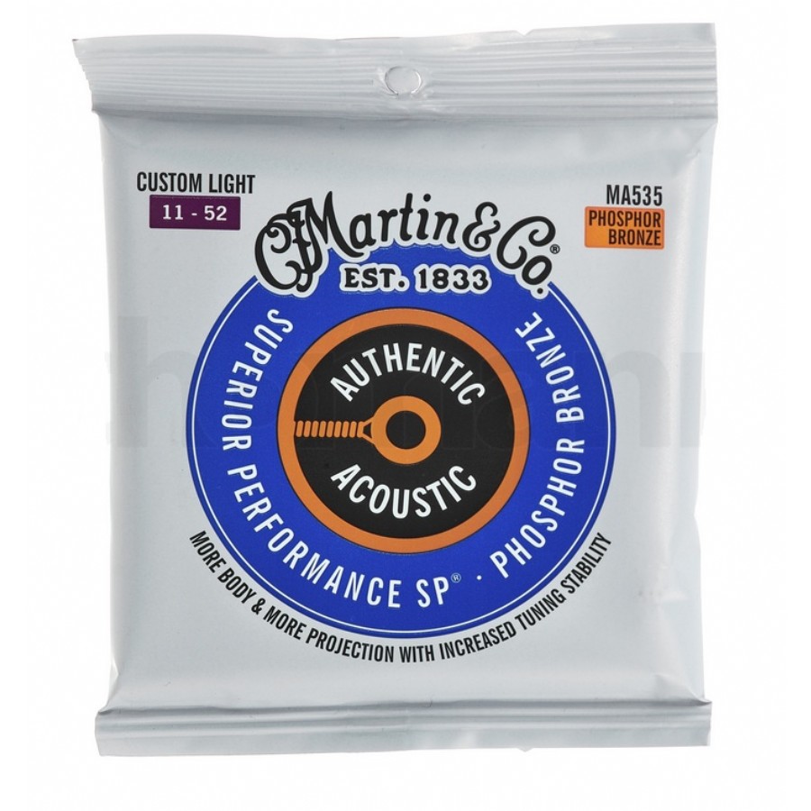Martin Co. MA535 Authentic Acoustic SP Guitar Strings Phosphor Bronze Takım Tel Akustik Gitar teli 011-052