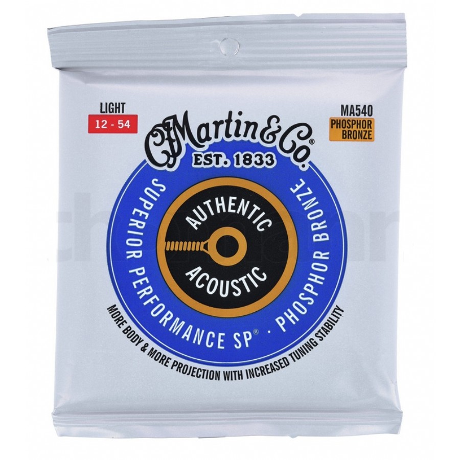 Martin Co. MA540 Authentic Acoustic SP Guitar Strings Phosphor Bronze Takım Tel Akustik Gitar teli 012-054